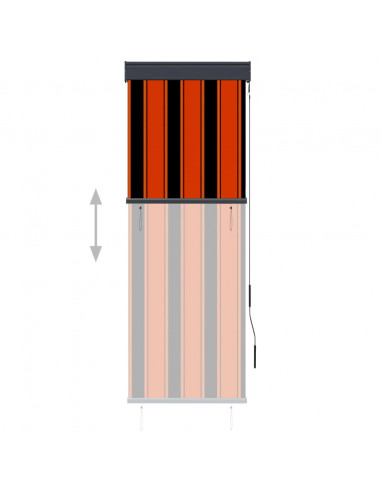 Tenda a Rullo per Esterni 60x250 cm Arancione e Marrone