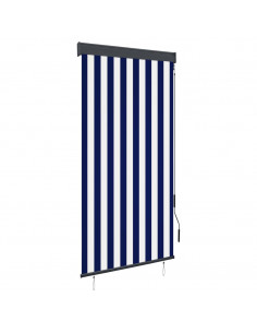 Tenda a Rullo per Esterni 80x250 cm Blu e Bianca