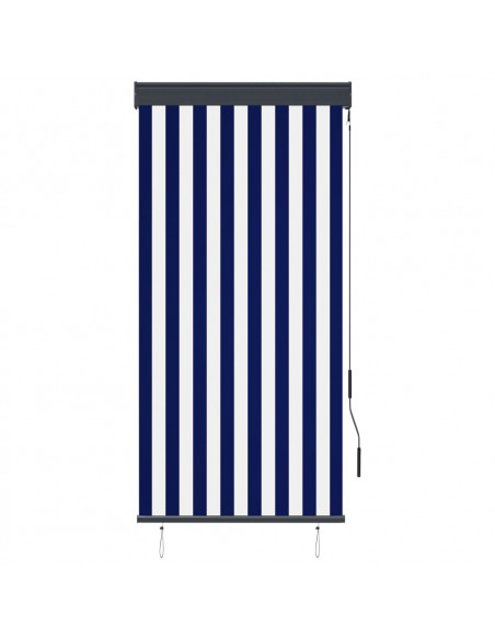 Tenda a Rullo per Esterni 80x250 cm Blu e Bianca
