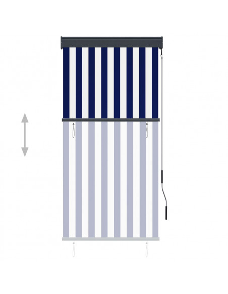 Tenda a Rullo per Esterni 80x250 cm Blu e Bianca