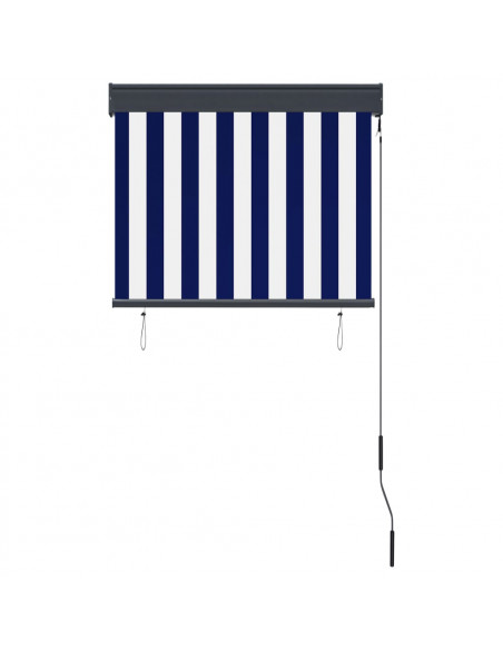Tenda a Rullo per Esterni 80x250 cm Blu e Bianca