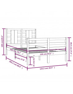 Giroletto Bianco in Legno Massello di Pino 120x200 cm