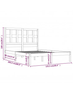 Giroletto Bianco in Legno Massello di Pino 120x200 cm