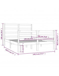 Giroletto Bianco in Legno Massello di Pino 140x190 cm