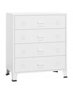 Cassettiera Industriale Bianca 78x40x93 cm in Metallo 2