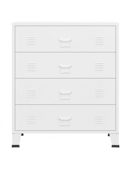 Cassettiera Industriale Bianca 78x40x93 cm in Metallo