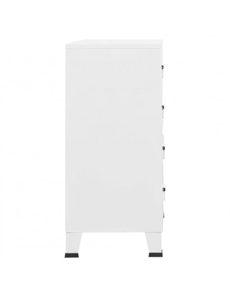 Cassettiera Industriale Bianca 78x40x93 cm in Metallo