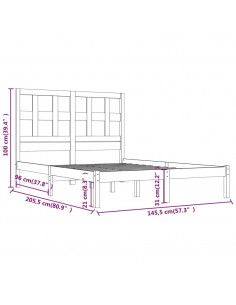 Giroletto Bianco in Legno Massello di Pino 140x200 cm