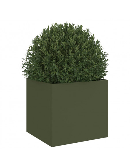 Fioriera Verde Oliva 32x30x29 cm in Acciaio Laminato a Freddo