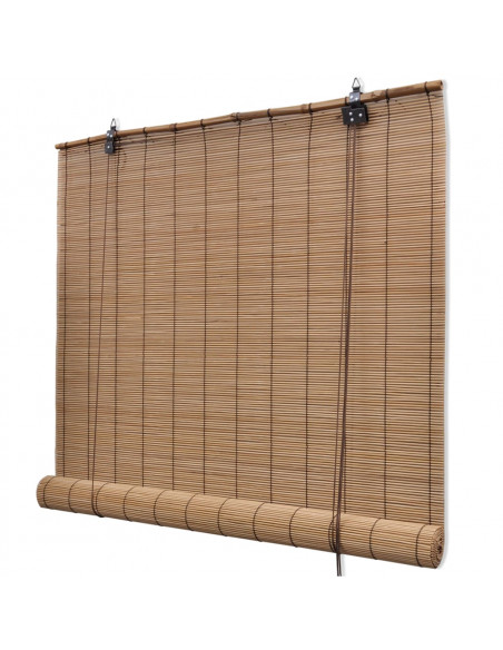 Tenda Avvolgibile in Bambù 80x220 cm Marrone