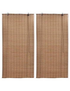 Tende a Rullo in Bambù 2pz 80x160cm Marroni