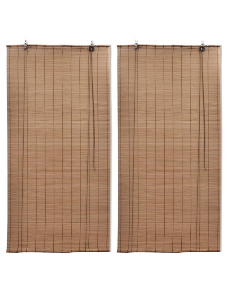Tende a Rullo in Bambù 2pz 80x160cm Marroni