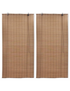 Tende a Rullo in Bambù 2pz 100x160 cm Marroni