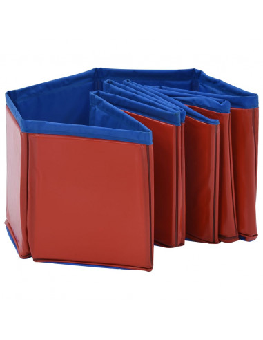 Piscina per Cani Pieghevole Rossa 80x20 cm in PVC