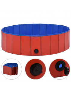 Piscina per Cani Pieghevole Rossa 120x30 cm in PVC