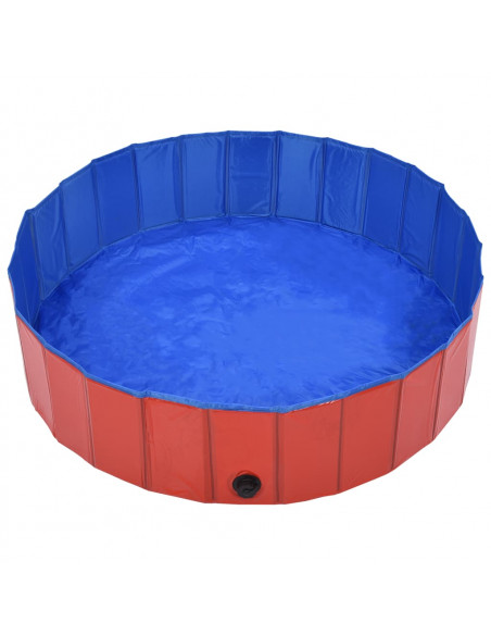 Piscina per Cani Pieghevole Rossa 120x30 cm in PVC
