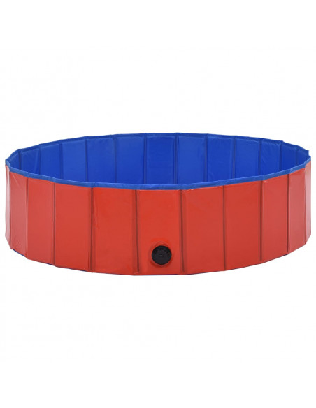 Piscina per Cani Pieghevole Rossa 120x30 cm in PVC