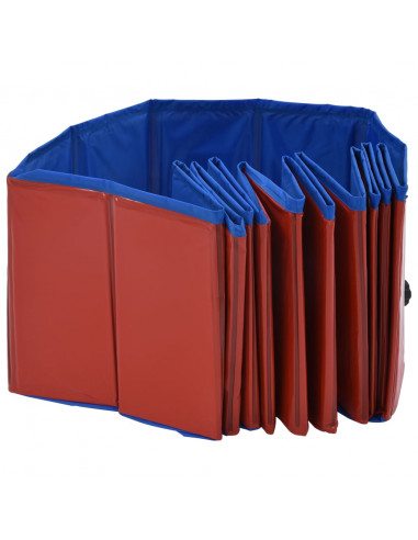 Piscina per Cani Pieghevole Rossa 120x30 cm in PVC