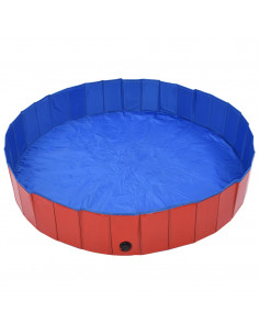 Piscina per Cani Pieghevole Rossa 160x30 cm in PVC 2