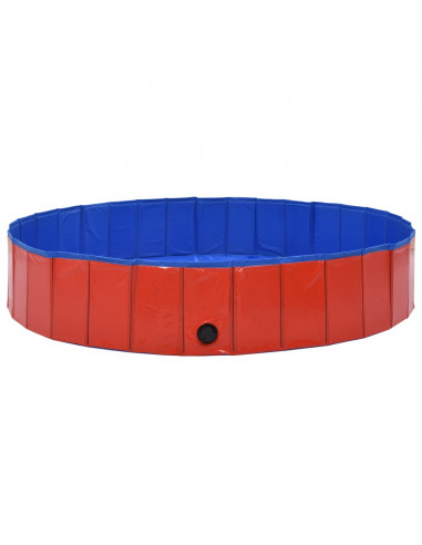 Piscina per Cani Pieghevole Rossa 160x30 cm in PVC