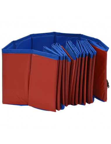 Piscina per Cani Pieghevole Rossa 160x30 cm in PVC