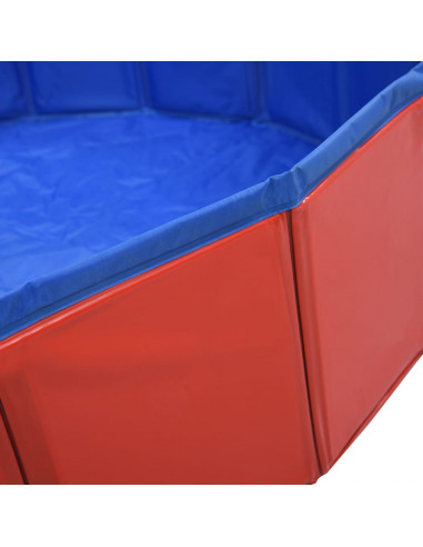 Piscina per Cani Pieghevole Rossa 160x30 cm in PVC