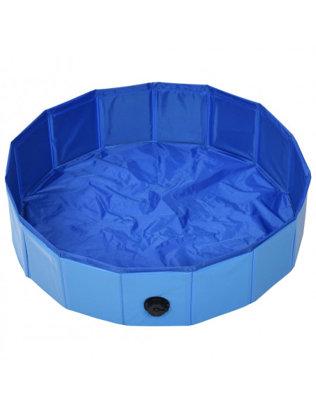 Piscina per Cani Pieghevole Blu 80x20 cm in PVC