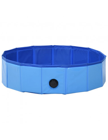 Piscina per Cani Pieghevole Blu 80x20 cm in PVC