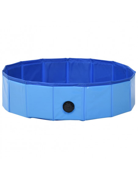 Piscina per Cani Pieghevole Blu 80x20 cm in PVC