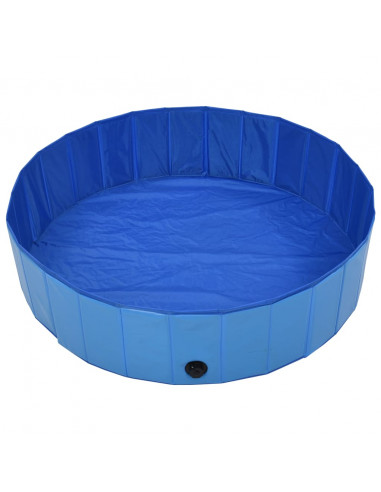 Piscina per Cani Pieghevole Blu 120x30 cm in PVC