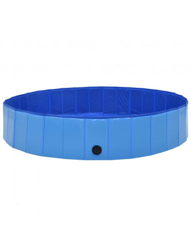Piscina per Cani Pieghevole Blu 160x30 cm in PVC