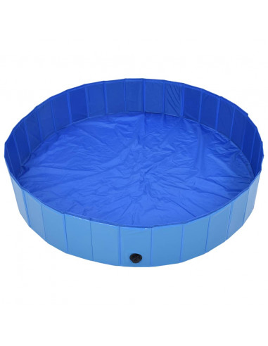 Piscina per Cani Pieghevole Blu 160x30 cm in PVC