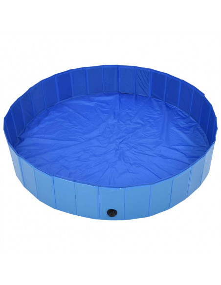Piscina per Cani Pieghevole Blu 160x30 cm in PVC