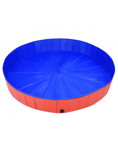 Piscina per Cani Pieghevole Rossa 200x30 cm in PVC