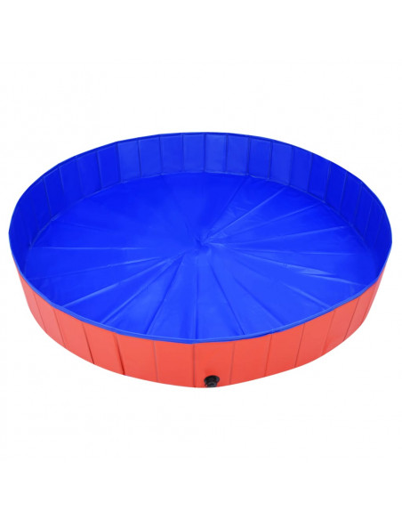 Piscina per Cani Pieghevole Rossa 200x30 cm in PVC