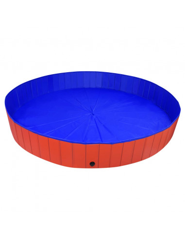 Piscina per Cani Pieghevole Rossa 300x40 cm in PVC