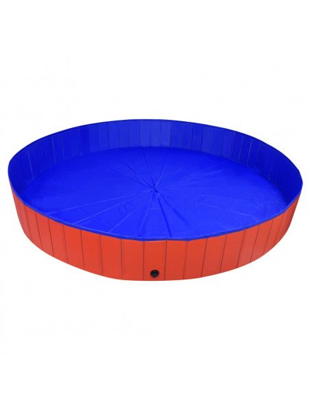 Piscina per Cani Pieghevole Rossa 300x40 cm in PVC