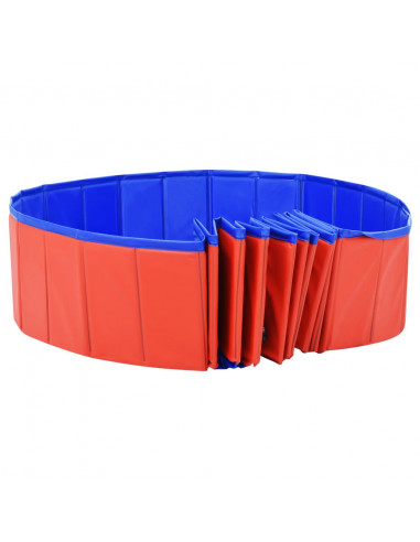 Piscina per Cani Pieghevole Rossa 300x40 cm in PVC
