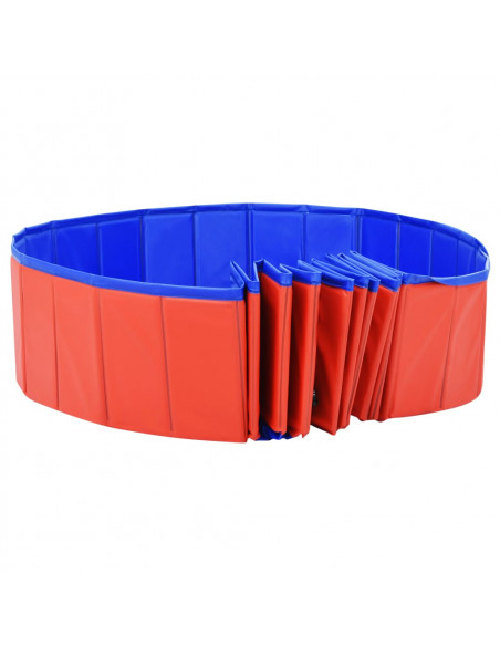 Piscina per Cani Pieghevole Rossa 300x40 cm in PVC