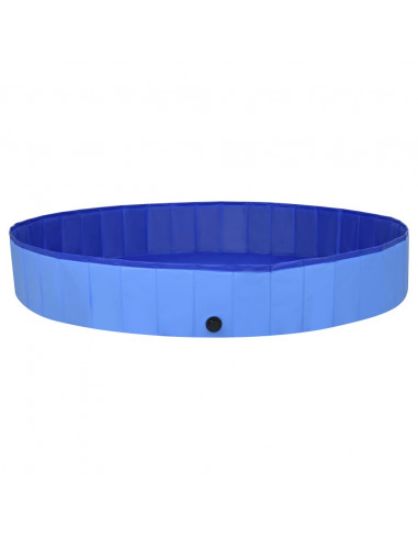 Piscina per Cani Pieghevole Blu 200x30 cm in PVC