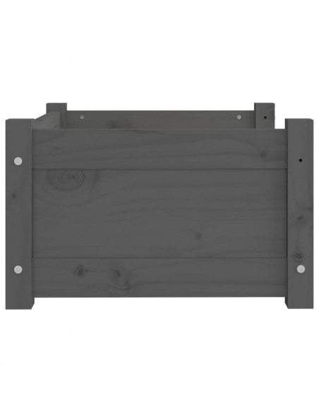 Cuccia per Cani Grigia 55,5x45,5x28cm in Legno Massello di Pino