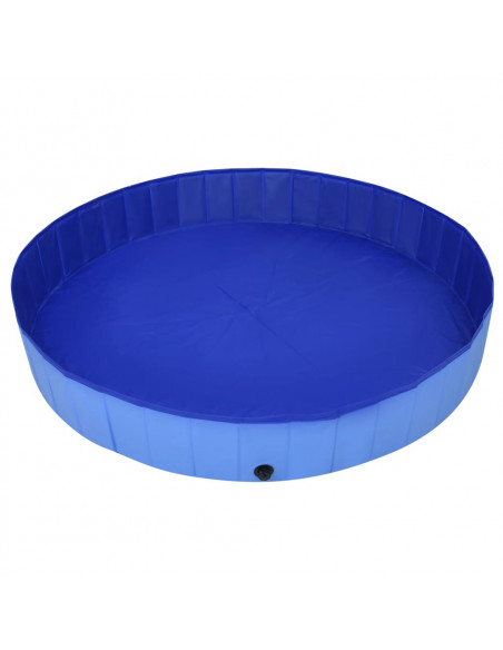 Piscina per Cani Pieghevole Blu 200x30 cm in PVC
