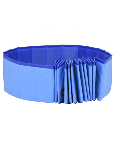 Piscina per Cani Pieghevole Blu 200x30 cm in PVC