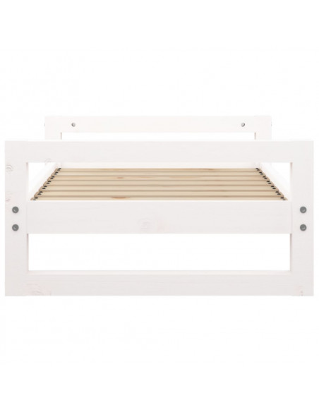 Cuccia per Cani Bianca 75,5x55,5x28cm in Legno Massello di Pino