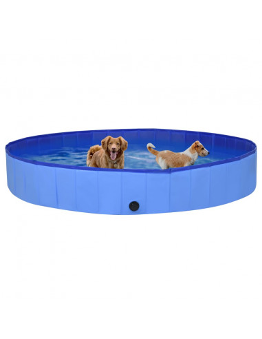 Piscina per Cani Pieghevole Blu 300x40 cm in PVC