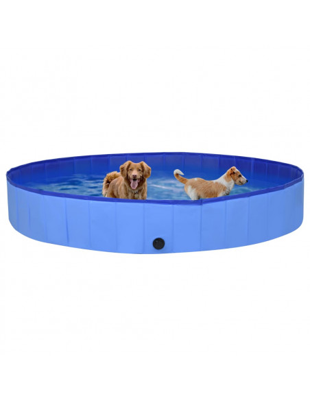 Piscina per Cani Pieghevole Blu 300x40 cm in PVC