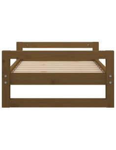 Cuccia per Cani Miele 75,5x55,5x28cm in Legno Massello di Pino