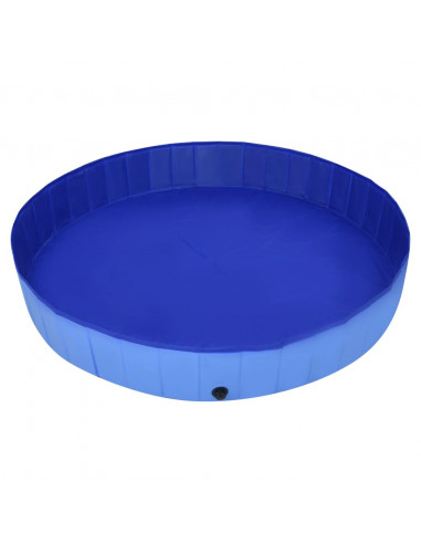 Piscina per Cani Pieghevole Blu 300x40 cm in PVC