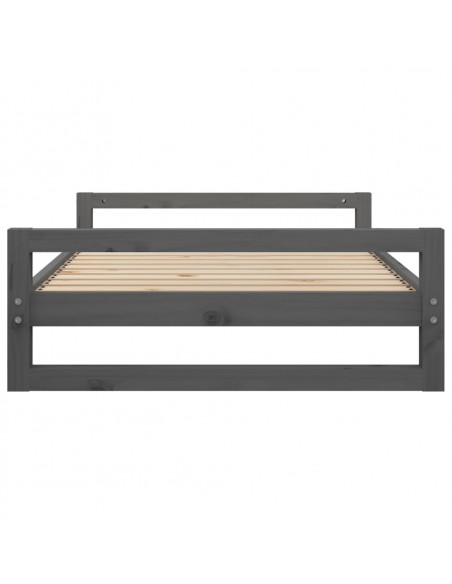 Cuccia per Cani Grigia 105,5x75,5x28 cm Legno Massello di Pino