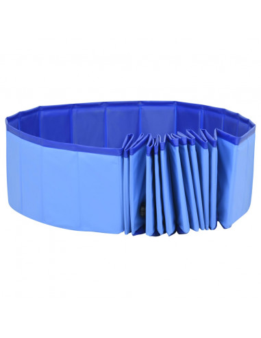 Piscina per Cani Pieghevole Blu 300x40 cm in PVC